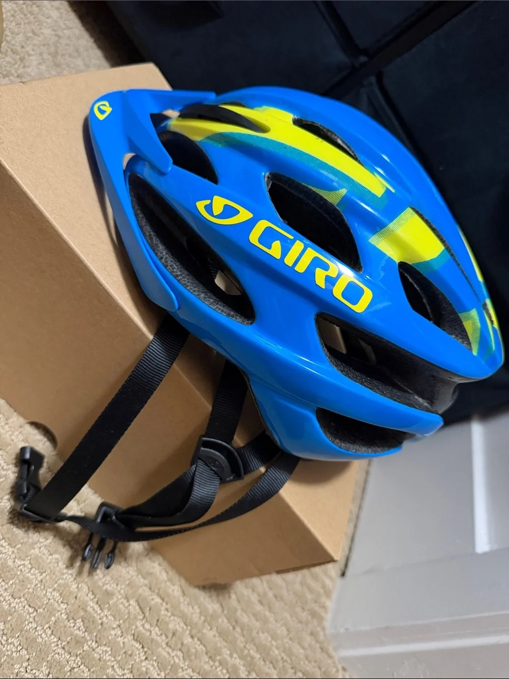 Giro Kids Helmet in Blue and Yellow Accents